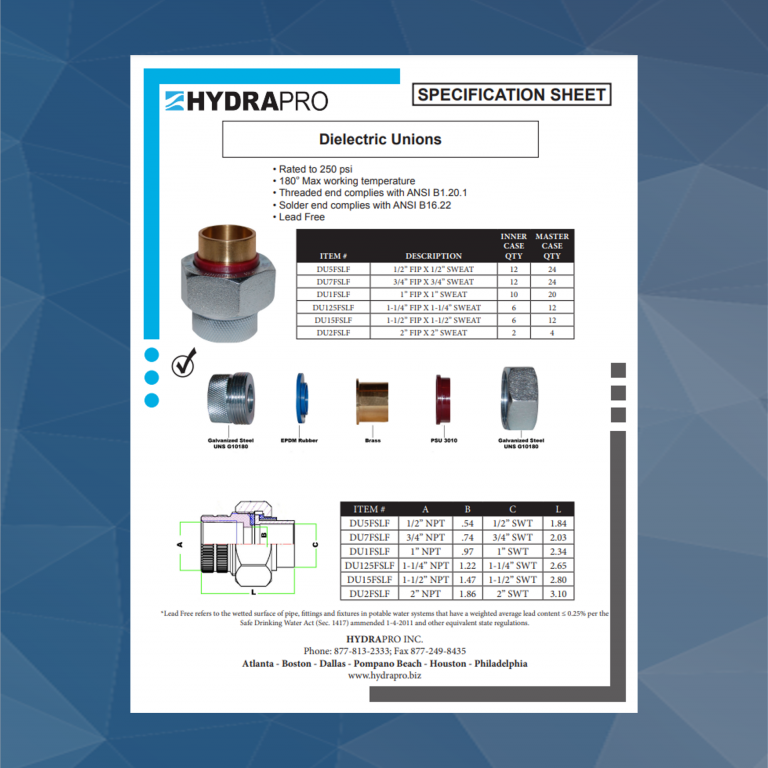 Dielectric Unions HydraPro