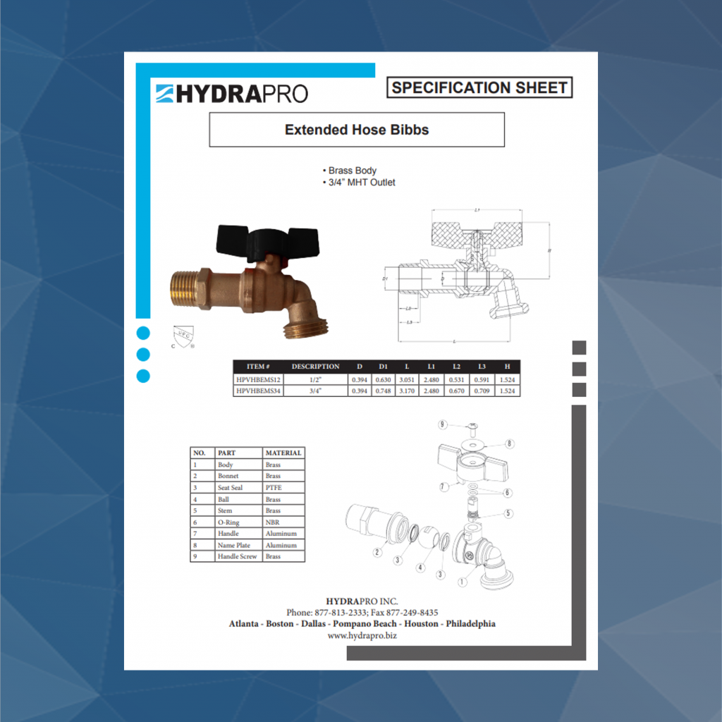 Extended Hose Bibbs HydraPro