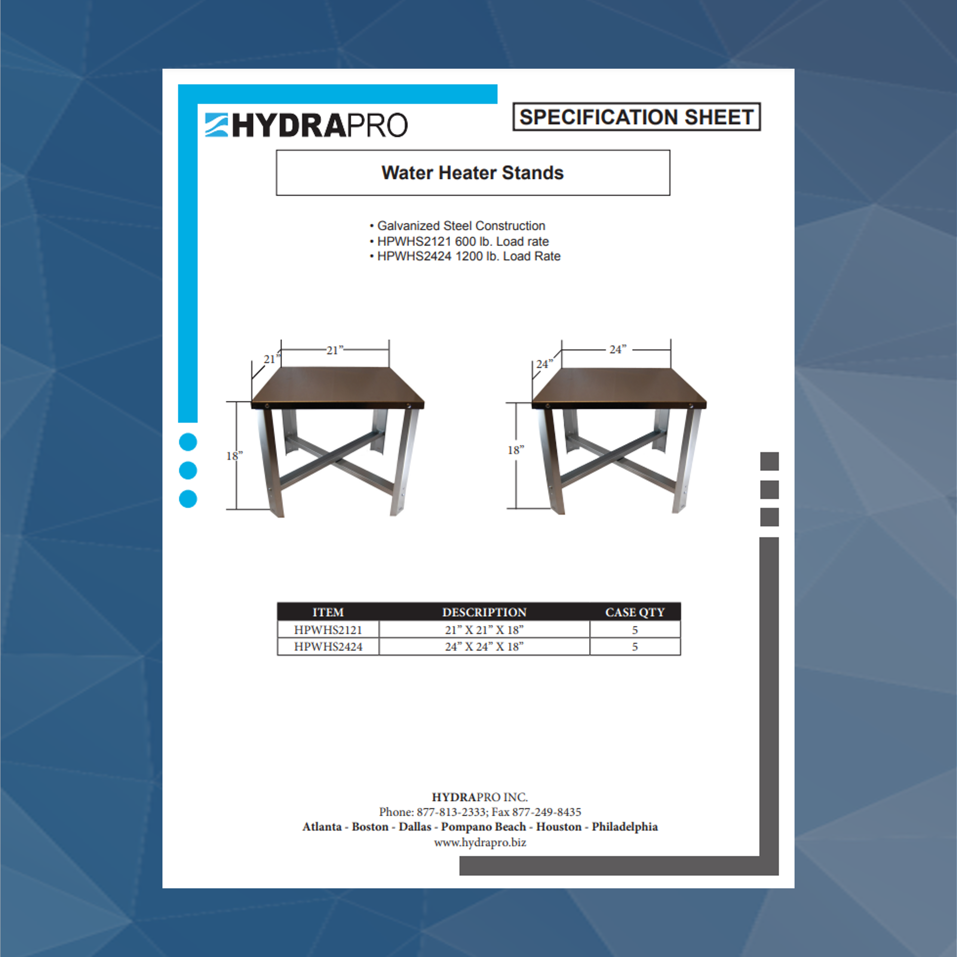 Water Heater Stands HydraPro