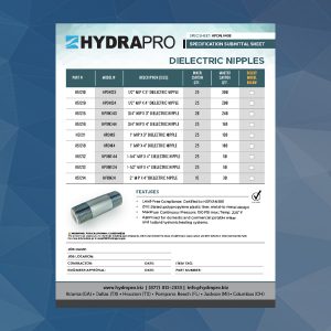 Dielectric Nipples spec sheet