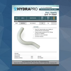 PVC P-Trap spec sheet