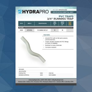 PVC Running Trap spec sheet