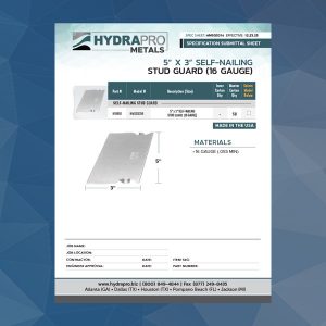 Stud Guard spec sheet