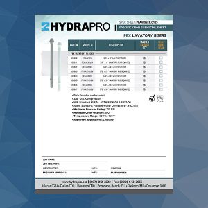 pex_lavatory_riser_spec_sheet