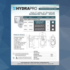 HPAETB10128 10" Rough In ADA Elongated Toilet Bowl